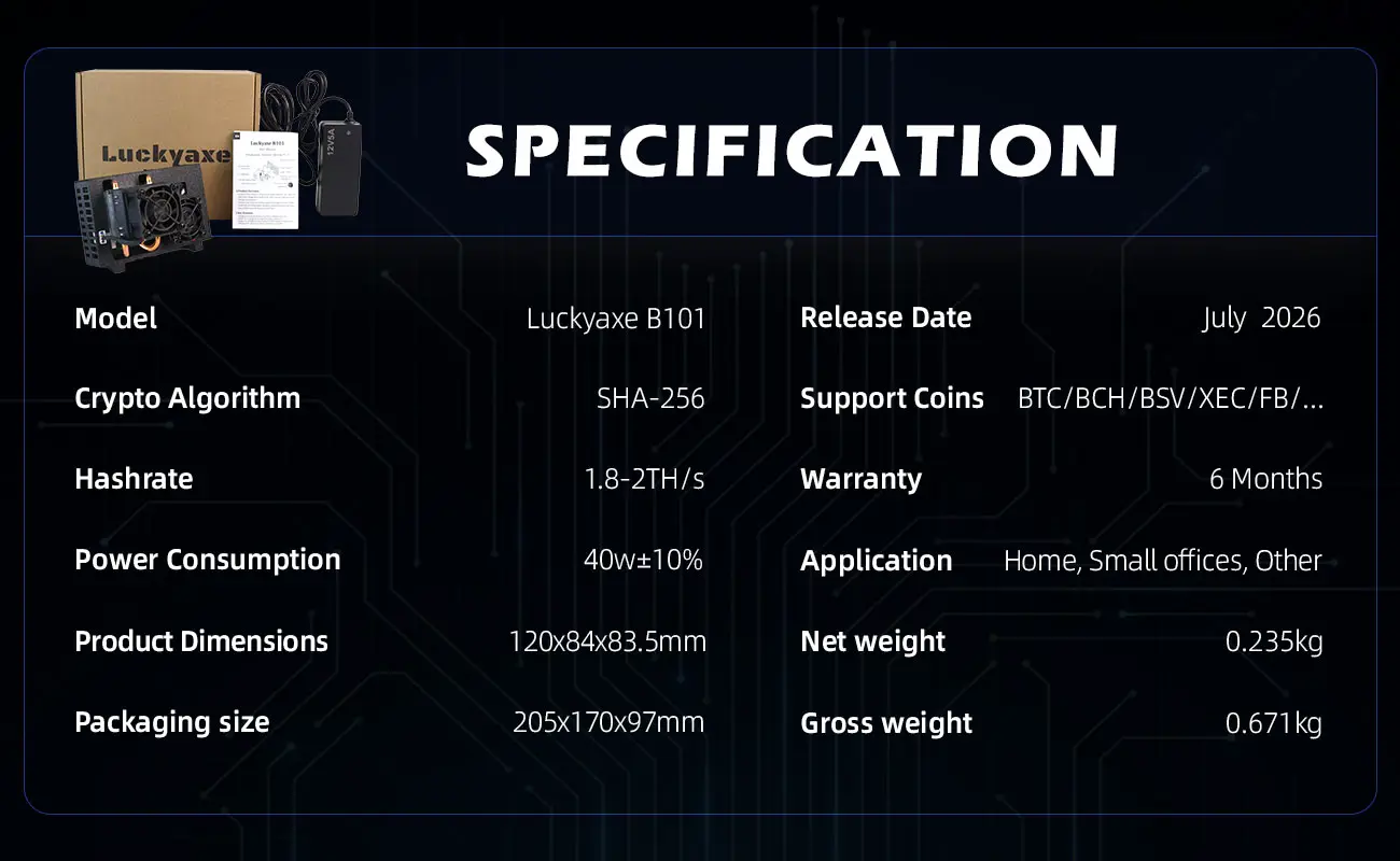 Luckyaxe B101 spec 03